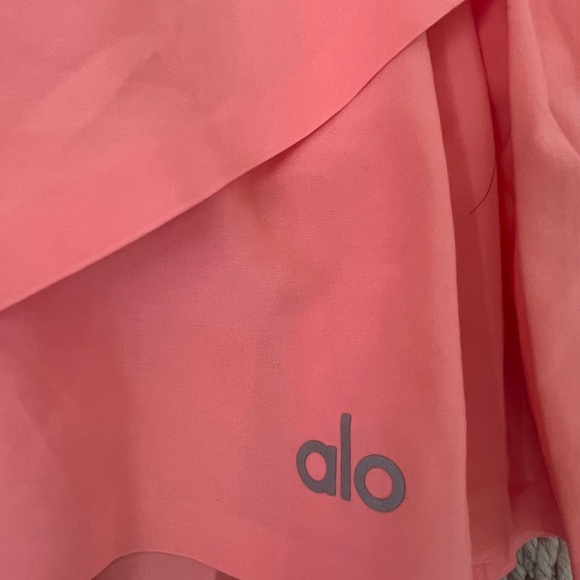 Alo Set: Aces Tennis Skirt (S) Crop Bra Top (S) Pink Strawberry Lemonade - Picture 6 of 8